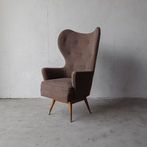 Mid Century Sculptural High Back Swivel Chair image 1