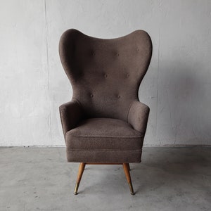 Mid Century Sculptural High Back Swivel Chair image 3