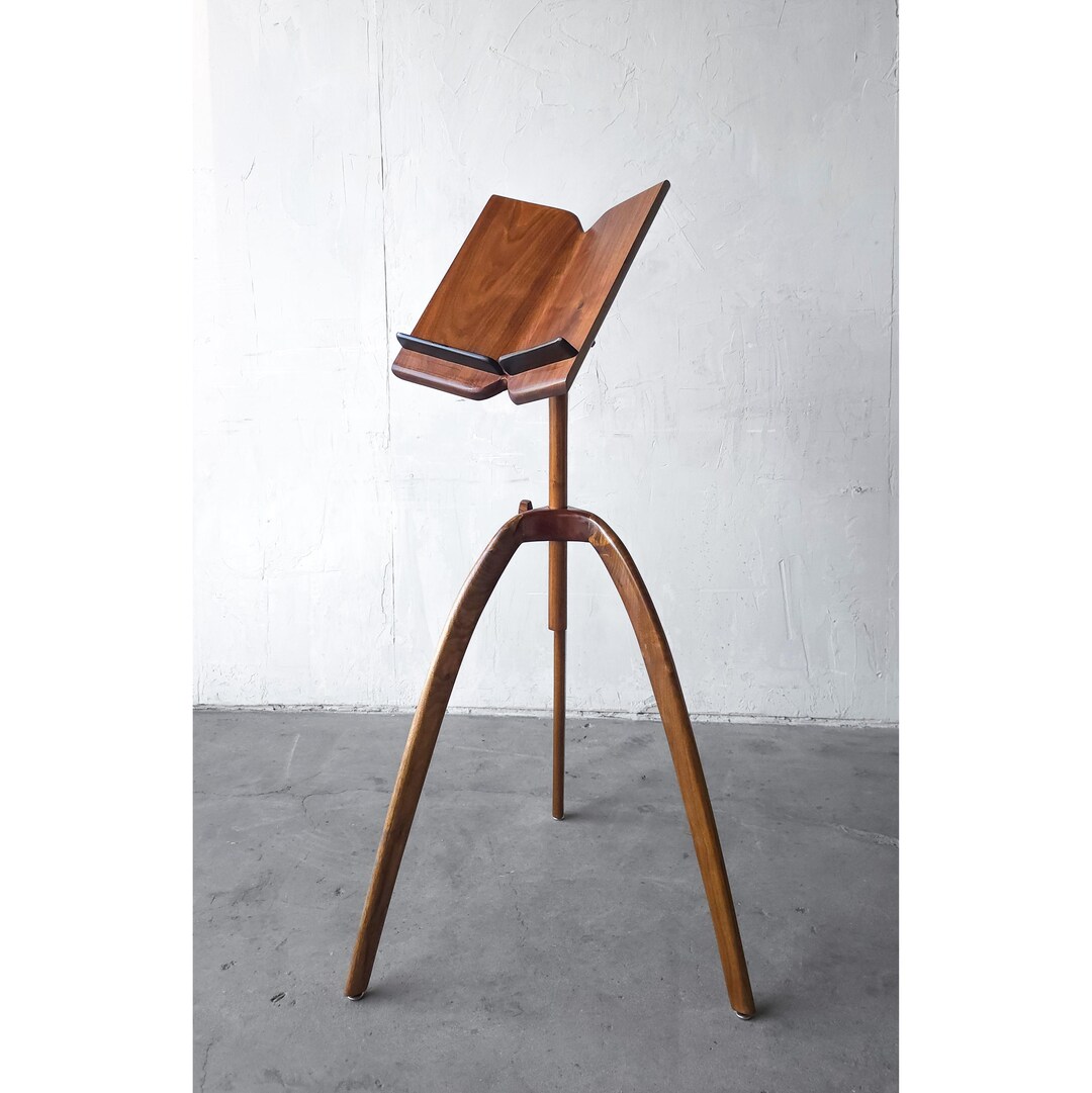 Stand Signed Sculpted Walnut Studio Craft Music Stand, Signed - Etsy