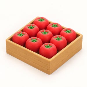 3D Printed Tomato Mechanical Clicker Mini Market Crate Fidget Toy Quirky Desk Decor