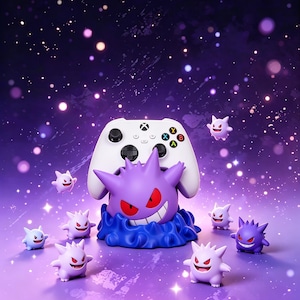 Soporte para mando Gengar / Soporte impreso en 3D para mando Pro de Pokémon PS5/PS4/Xbox Switch, base de tipo fantasma, decoración para escritorio de jugador