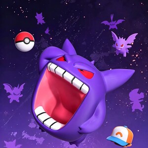 Gengar Big Mouth-controllerstandaard | 3D-geprint Pokémon-opbergrek, compatibel met PS5/Xbox/Switch, desktop-organizer,