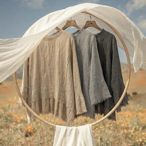 Hand-Loomed Layered Hemp Top. Natural Fabric, Eco-Friendly, Artisan-Made in Nepal