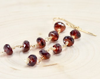 Garnet and Gold Earrings