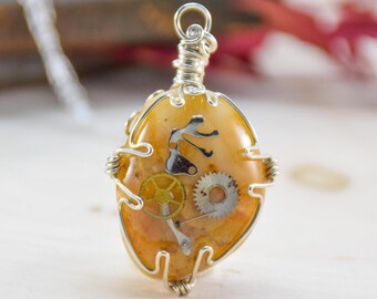 Steampunk Beachstone Necklace