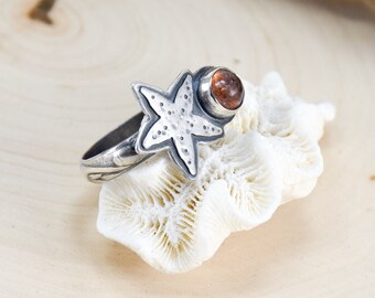 Sunstone Starfish Ring