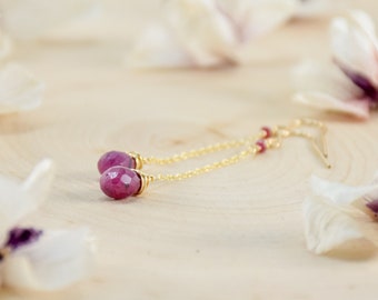 Indian Ruby & 14kt Gold Fill Earrings