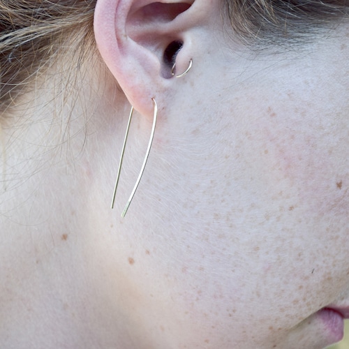 Moon Star Threader Celestial Chain Earrings Gold Celestial Etsy