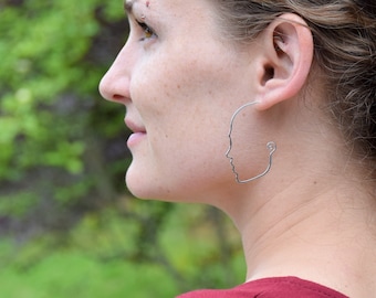 Sterling Silver Face Earrings