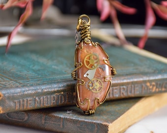 Steampunk Beachstone Necklace