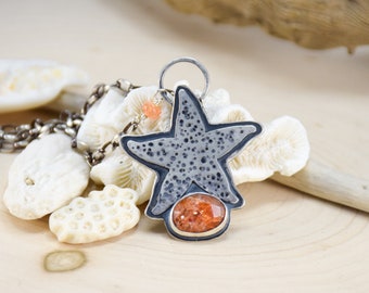 Sunstone Starfish Necklace