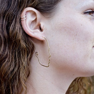 Face Earrings 14kt Gold Fill image 4