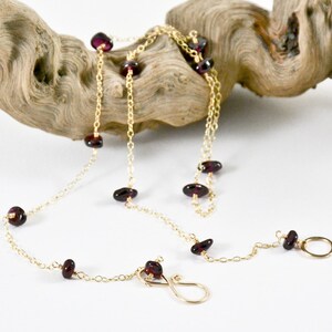 Garnet and 14kt Gold Fill Necklace