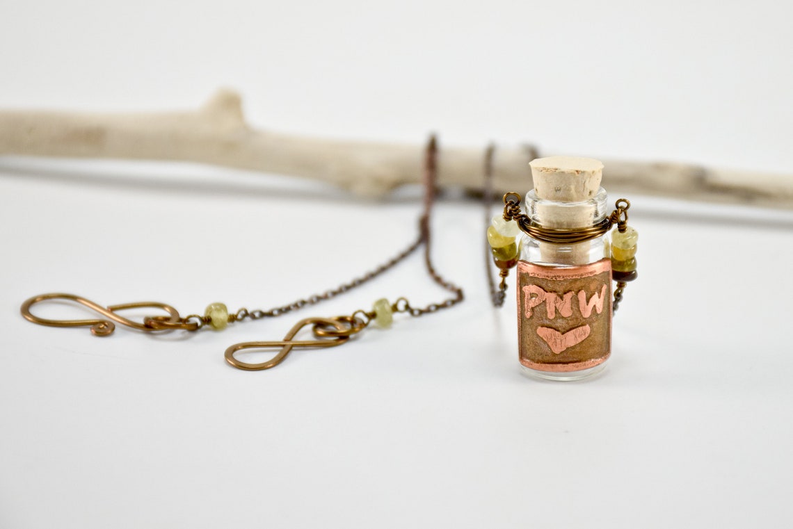 Bottle Necklace Keepsake Bottle Necklace Handmade Necklace Etsy