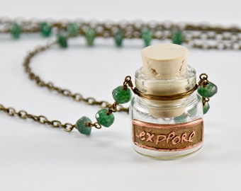 Keepsake Bottle Necklace- Explore