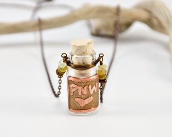 Keepsake Bottle Necklace- PNW Love
