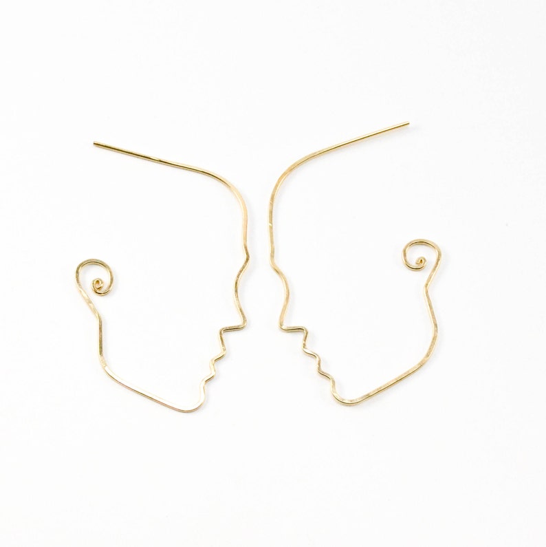 Face Earrings 14kt Gold Fill image 5