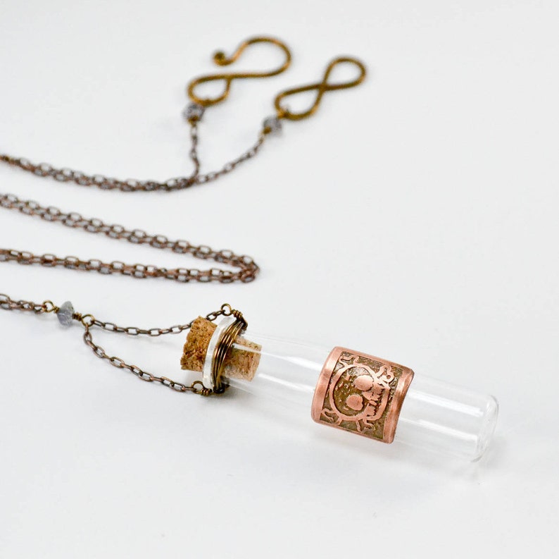 Keepsake Bottle Necklace Skull and Crossbones Etsy Ireland