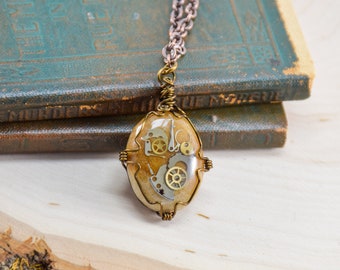 Steampunk Beachstone Necklace