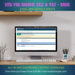 MTD Made Simple VAT Pro | Vat-Registered Sole Trader | MTD for Income Tax | Guide + Video + Excel 2026/27