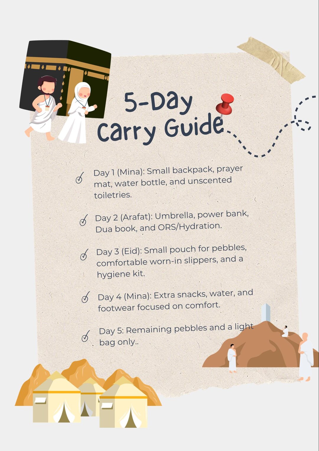 Hajj 5-day Packing List | Minimalist Ritual Guide (digital Download) - Etsy