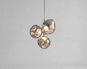 Irregular Mirror Ball Pendant Light | Modern Lava Chandelier, Acrylic Shade