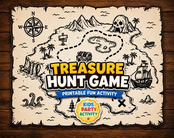Treasure Hunt SVG, Scavenger Hunt SVG, Kids Treasure Hunt Game, Party Activity Printable, Cricut Cut File PNG