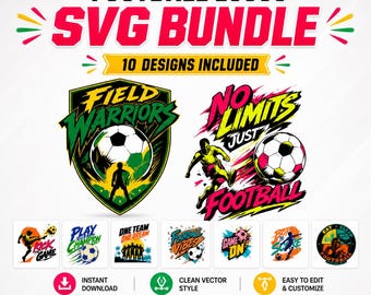 Football SVG Bundle, Soccer Shirt Designs, Cricut Files, Png Eps Dxf