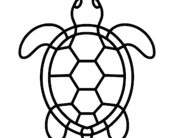 Single Line Turtle SVG, Minimalist Turtle Outline, Ocean Animal Art, Cricut Cut File