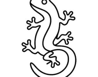 Minimalist Salamander Line Art SVG, Boho Lizard Outline Cut File (Digital Download)
