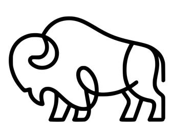 Continuous Line Buffalo SVG, Simple Outline, Digital Download for Cricut & Silhouette