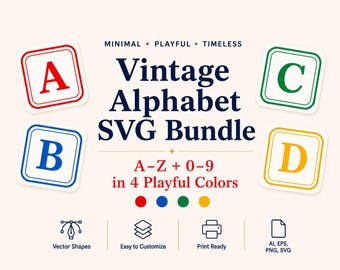 Alphabet Svg Bundle, ABC Letters, Numbers, Cricut, PNG, DXF