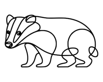 Abstract Badger SVG, Single Line Drawing, Modern Animal Art