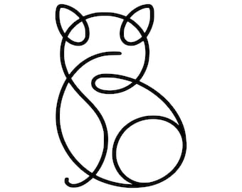 Minimalist Cat One Line SVG | Cat Silhouette
