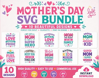 Mom SVG Bundle for Cricut, Mother’s Day Shirt Designs