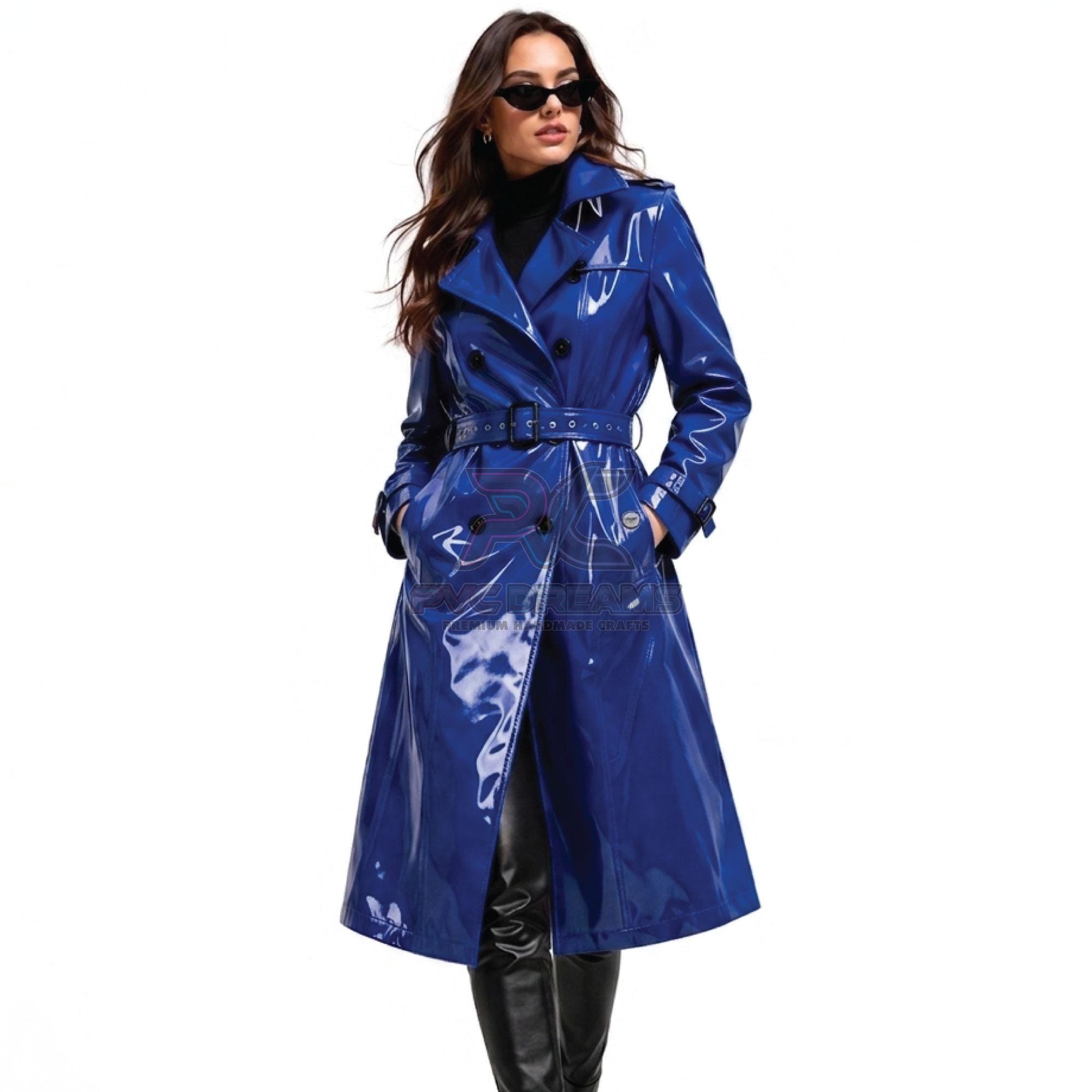 Electric Purple Patent Longline Trench – High-gloss PVC Statement