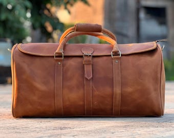 Borsone vintage in pelle, borsa da viaggio fatta a mano, borsa da weekend per uomo, borsa da viaggio in vera pelle, borsa da palestra rustica, regalo per lui