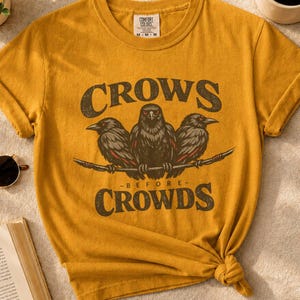Gothic Crow Shirt, Crows Before Crowds Comfort Colors® Tee, Introvert Bird Lover Graphic