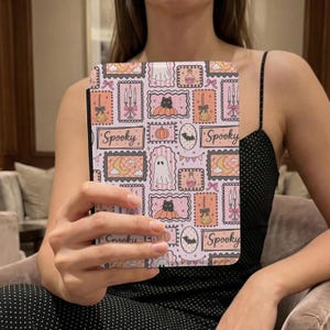 Spooky Patchwork Kindle Case | Halloween Ghosts, Bats, Pumpkins