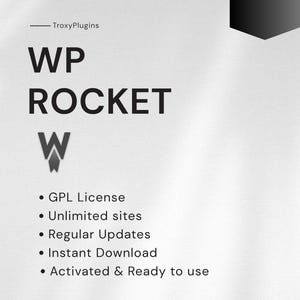 WP Rocket / Última versión / Plugin de caché para WordPress – Herramienta de optimización de velocidad (Descarga digital)