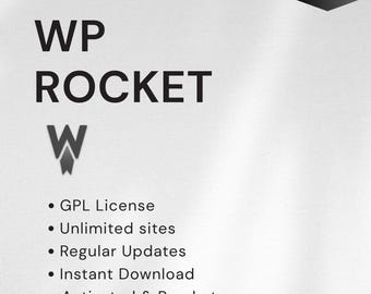 WP Rocket | Najnowsza wersja | Wtyczka WordPress Cache – narzędzie do optymalizacji szybkości (do pobrania w wersji cyfrowej)