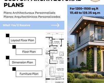 Custom Floor Plan Design (1200–1500 sq ft) – 2D Layout, Furniture Plan (CAD)