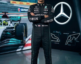 George Russell Replica Race Suit – 2024 Mercedes F1 Karting Jumpsuit – Custom Motorsport Apparel