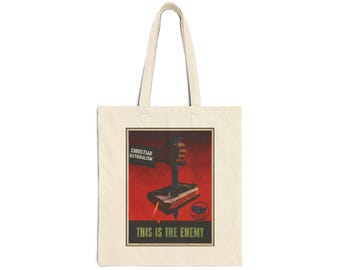 This Is The Enemy Retro Propaganda Art Tote Bag