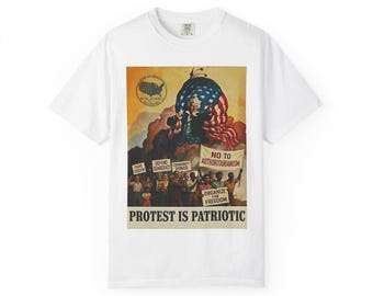 Protest is patriottisch T-shirt | Vintage politieke poster, Amerikaanse vlag