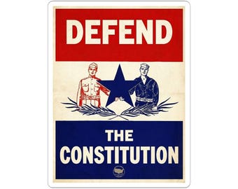 Defend the Constitution Sticker | Patriotic Vintage Poster Kiss-Cut Sticker