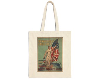 Democracy Cries Out! Tote Bag | Vintage Liberty Illustration