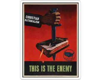 This Is The Enemy Propaganda Kiss-Cut Sticker | Vintage Political Artwork