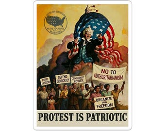 Protest Is Patriotic Sticker | Patriotic Political Activism Decal (Kiss-Cut)