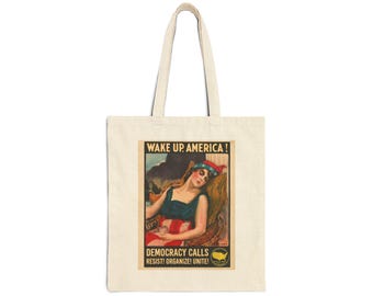 Wake Up America! Tote | Cotton Canvas Tote Bag